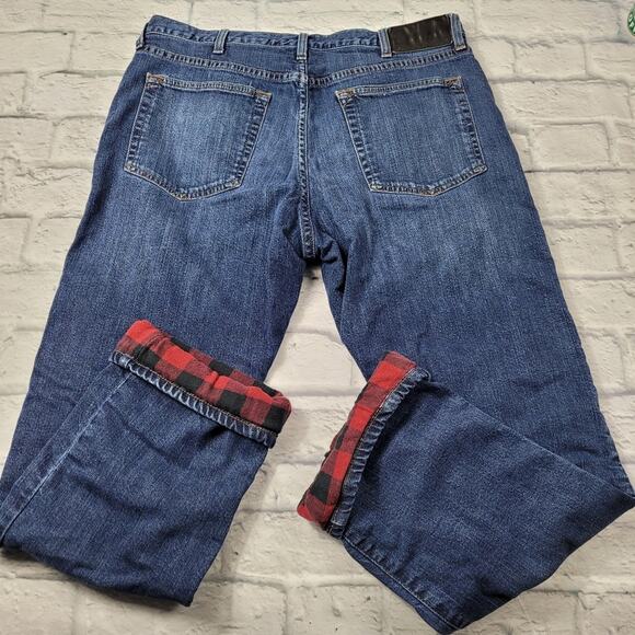 Eddie Bauer Straight Fit Flannel Lined Jeans size 38 - Picture 6 of 16